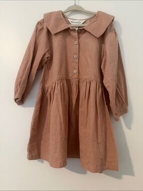 H&M Adorables Dusty Rose Corduroy Peter Pan Collar Dress